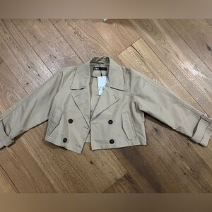 Zara Beige Cropped Jacket